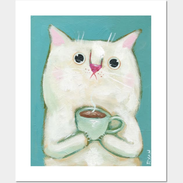 Morning Cuppa Wall Art by KilkennyCat Art